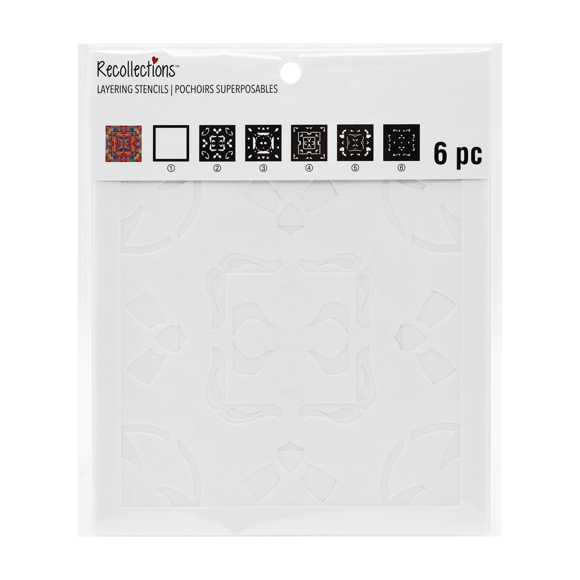 6" x 6" Stained Glass Print Layering Stencil Set by Recollections™